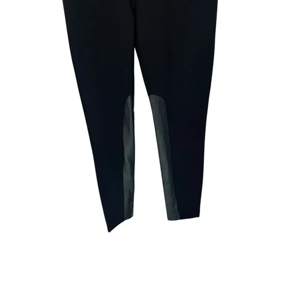 J.Crew Pixie Pant Black Leather‎ Panel Office Career Work Business Ankle Size 6